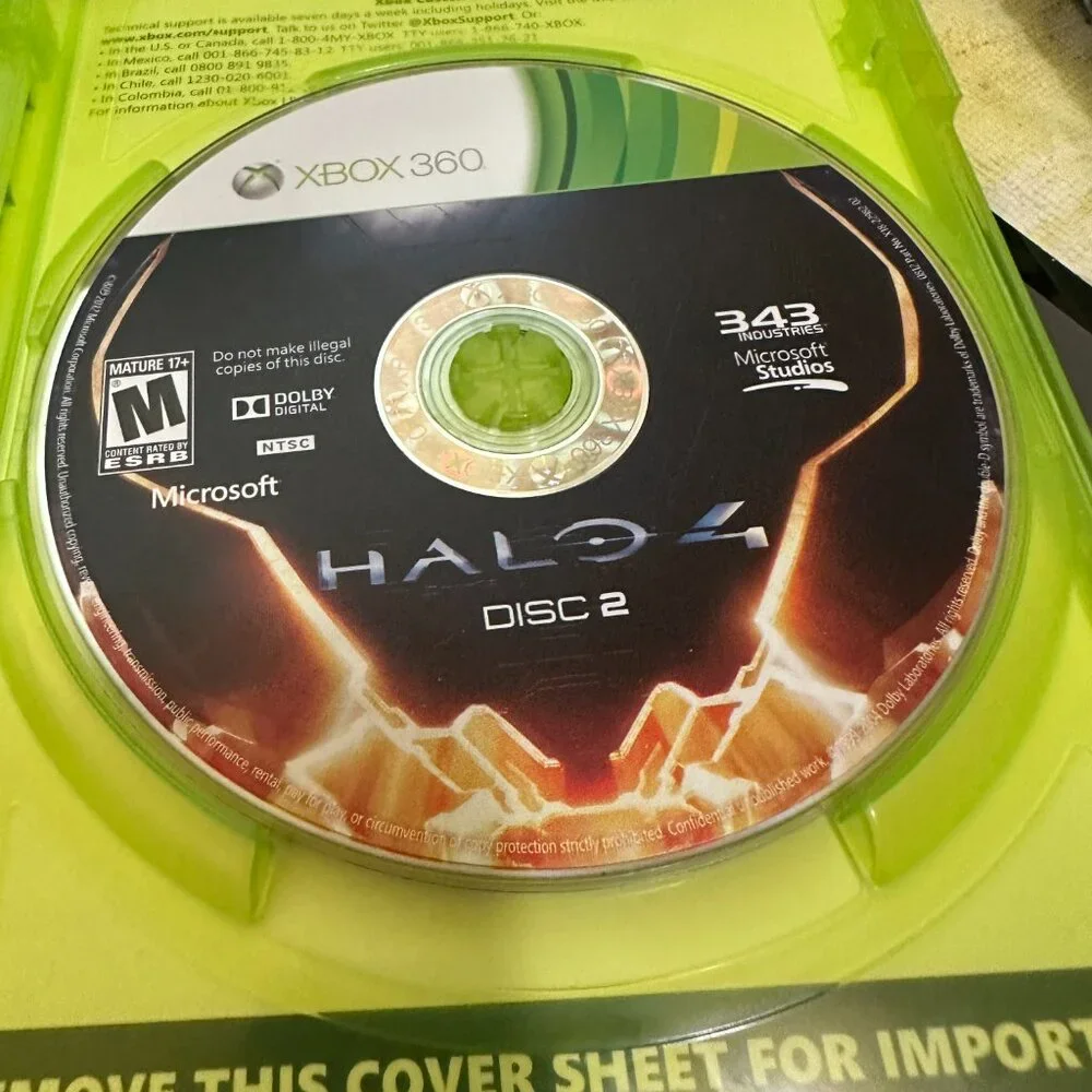 Halo 4 (Microsoft Xbox 360, 2012) 2 Disc